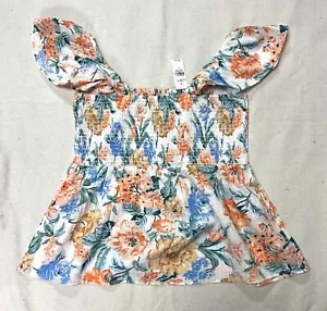 Camiseta sin mangas Loft Chambray calada fluida manga mariposa calada NUEVA CON ETIQUETAS - Imagen 1 de 11