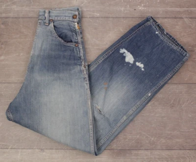 VTG Women's 50s Distressed & Patched Side Zip Jeans Sz 24" 1950s Petites - Image 1 of 4