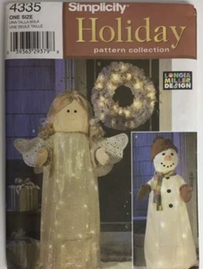 Simlpicity 4335 Sewing Pattern Holiday Lighted Angel~Snowman~Wreath Uncut - Picture 1 of 2
