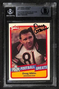 Doug Atkins Chicago Bears 1989 Swell Greats #111 Signed Card BECKETT - Picture 1 of 3