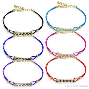 Brazalete Dije Cábala Judía Hamsa Judaica Cuentas del Mal de Ojo Turco Nazar - Imagen 1 de 7