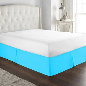 Falda de cama de marca de 1 pieza AU Select longitud de caída talla y TC azul aguamarina lisa - Imagen 1 de 7