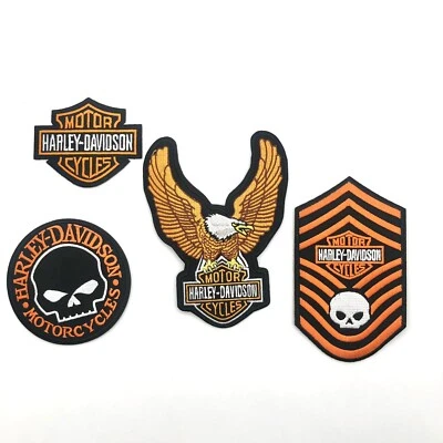 4 Pack Harley Davidson Embroidered Motorcycle  Patch Iron/Sew On - Image 1 of 4