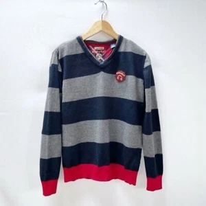 Okaidi Rock & Play V-Neck Pullover Rugby Sweater Blue Gray, Boys' 12Y - Picture 1 of 7