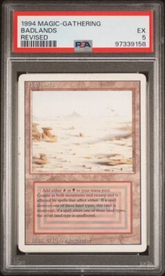 MTG Magic The Gathering Dual Lands Revised Badlands PSA EX 5 - Image 1 of 2