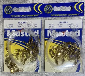 2 Packs Mustad Surf Leaders SL-10 10# Test 36” Length 12/pack 24 Total Pieces - Picture 1 of 1
