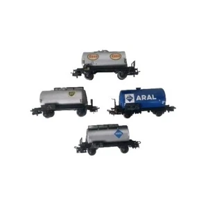 Rastrillo de 4 vagones cisterna de colección Marklin calibre OO MATERIAL RODANTE ARAL ESSO BP - Imagen 1 de 5