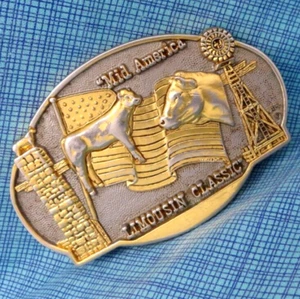 Mid America Limousin Classic Gürtelschnalle Rinderzüchter Vintage 70er ADM .MMR508 - Bild 1 von 8