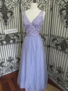 F108 MORILEE 21521 VIOLET SZ 12 $229 FORMAL GOWN DRESS - Picture 1 of 17