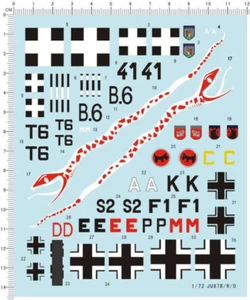 Detail up 1/72 WWII German Junkers Ju 87 Stuka JU87B/R/D Dive bomber Model Decal - Picture 1 of 1