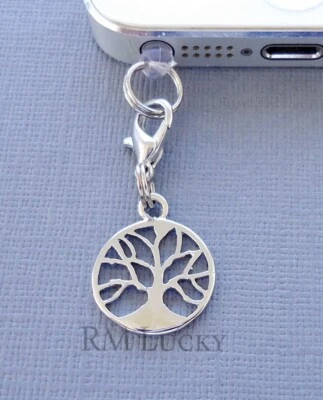 Lebensbaum Handy Anhänger Anti Staubdicht Stecker Ohr Kappe Buchse C39 - Bild 1 von 2