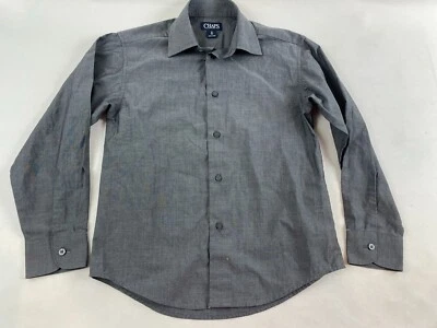 Camisa Chaps Para Hombre Talla Pequeña (8) Gris Texturizada Abotonada Manga Larga Dobladillo Curvo Foto 1 de 4