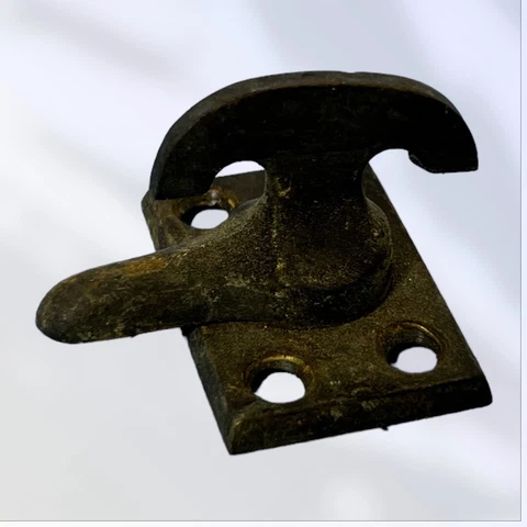 Antique Heavy Cast Brass Door Turn Lock Knob Thumb Cabinet Cover