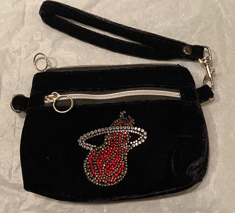 Bling It On by Titania Golf Miami Heat Black Velvet Wristlet Coin Purse Cover