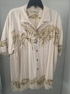 TOMMY BAHAMA Mens Hawaiian Shirt Size L 100% Silk Mens Camp - Picture 1 of 4