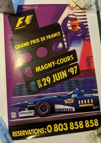 F1 French Grand Prix poster 1997 - Michael Schumacher winner - size 15"x22" Cover