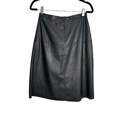 Falda midi Matty M nueva con etiquetas para mujer negra de imitación de cuero línea A talla XS Foto 1 de 4