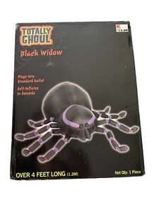 Black Widow Halloween Inflatable Spider Over 4ft Tested & Works Totally Ghoul - Picture 1 of 4