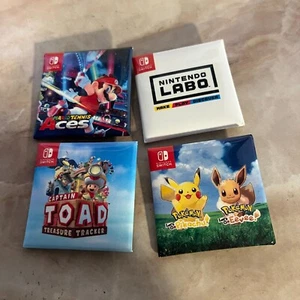 2018 SDCC Comic Con Nintendo 4 Pin Lot - Mario Tennis, Pokemon Let's Go, Toad - Picture 1 of 2