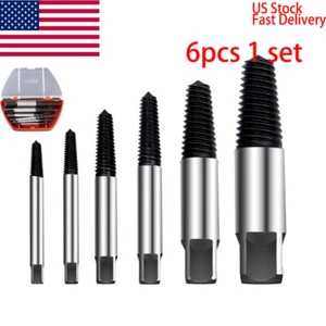 6X Screw Extractor Kit Damaged Screw Remover Set Easy Out Drill Bits Bolt Stud - Picture 1 of 6