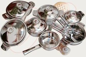 SET BATTERIA DI PENTOLE 23 PEZZI IN ACCIAIO INOX INDUZIONE ANTIADERENTE AMC - Foto 1 di 1