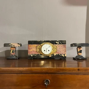 Orologio a pendolo trittico decò - Foto 1 di 6