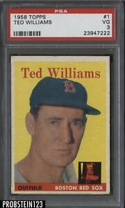 1958 Topps #1 Ted Williams Boston Red Sox HOF PSA 3 VG