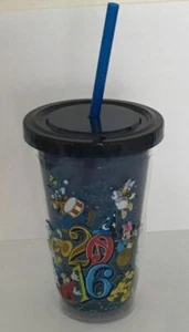 Walt Disney World 2016 Tumbler with Straw - Picture 1 of 5