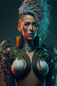 Cyberpunk Princess Sci-fi Luminous Futuristic Art Print 564177285 - Picture 1 of 1