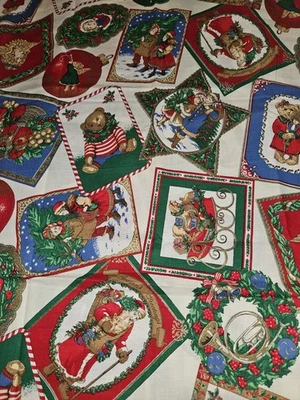 VTG Joan Kessler for Concord Christmas Victorian Style Cotton Fabric 1 Yard  - Image 1 of 4