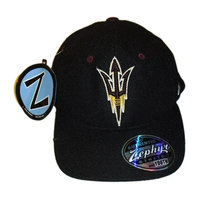 Arizona State Sun Devils Kids Youth Zephyr Stretch Fit hat Snag on Bill of hat - Image 1 of 4