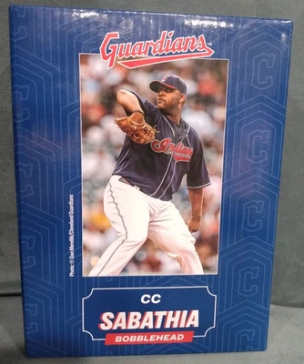 CLEVELAND GUARDIANS CC SABATHIA HALL OF FAME BOBBLEHEAD 8-3-24 SGA NIB - Image 1 of 4