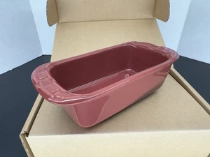Longaberger Keramik Mini Laib Pfanne gewebt Traditionen Paprika rot verglast 8” x 4” - Bild 1 von 14