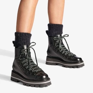 JIMMY CHOO Chike Leather Ankle Boots Black Size IT 37 US 7 NEW IN BOX - Picture 1 of 15