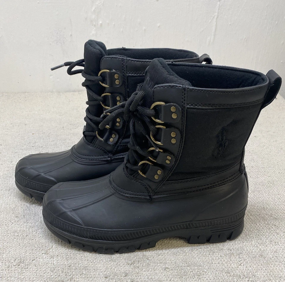 Botas Polo Ralph Lauren Crestwick Duck para hombre 9 D con cordones negras Foto 1 de 4