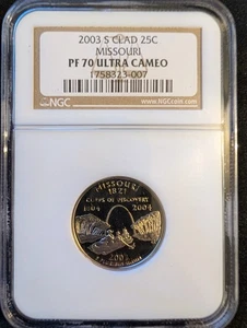 2003-S PROOF MISSOURI STATE QUARTER, PF70, NGC Graded - Picture 1 of 2