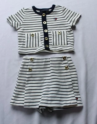 Tommy Hilfiger Conjunto Top y Falda Tejido Palomitas Bebé Niña CG2 Azul/Blanco Talla 18M Foto 1 de 4