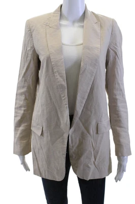 Blazer clásico manga larga con cuello beige talla XS de Zara para mujer Foto 1 de 4