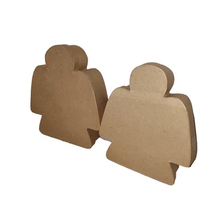 Juego de 2 cajas de anidación en forma de ángel de colección años 90 papel maché artesanía espacios en blanco 12,5" - Imagen 1 de 5