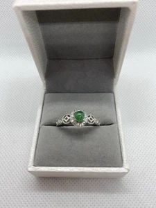 Beautiful Adjustable Grade A Burma Jadeite Ring Sterling Silver - Elegant Design - Picture 1 of 6