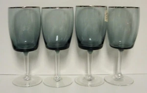 Set quattro bicchieri da vino Gorham MIDNIGHT MIST USATI - Foto 1 di 3
