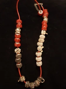 Charm Bracelet - Red, Black And White - Picture 1 of 1