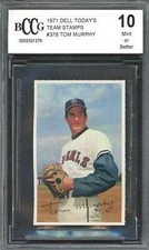 1971 dell today's team stamps #378 TOM MURPHY angels BGS BCCG 10