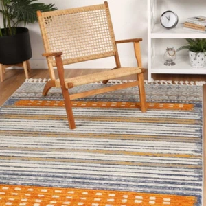 Lima Tribal Patterns Yellow Mustard Modern Floor Rug - 3 Sizes **FREE DELIVERY** - Picture 1 of 6