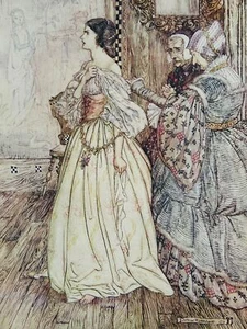 c1909 Original Print SHE HATH A MARK, LIKE A VIOLET - UNDINE by Arthur Rackham - Picture 1 of 4