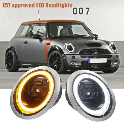 E57 approved LED Projector Headlights Assembly For Mini Cooper R50 R52 R53 01-07 - Image 1 of 4