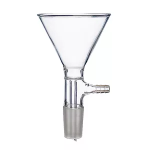 90mm 24/40 Glass Powder Funnel 3# Coarse Filter 10mm Vacuum Hose Connection - Picture 1 of 1