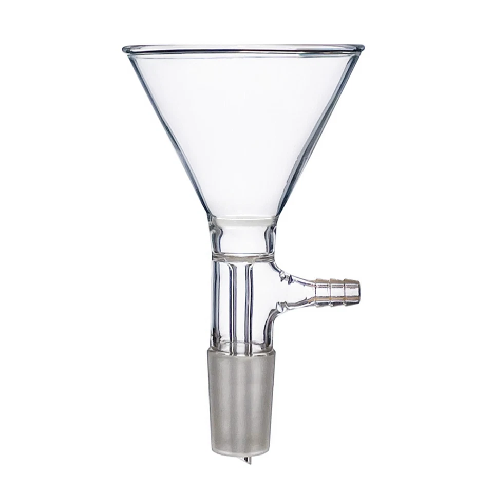 90mm 24/40 Glass Powder Funnel 3# Coarse Filter 10mm Vacuum Hose Connection - Image 1 of 1