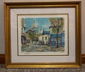 PIERRE EUGENE CAMBIER - MONTMARTRE  PLACE DU TERTRE I - SERIGRAPH FRAMED 155/350 - Picture 1 of 7
