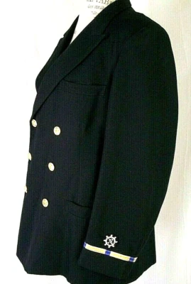 NAVY OFFICERS MEN'S DOUBLE BREASTED JACKET UNIFORM GOLD BTNS USN EAGLE - Image 1 of 4